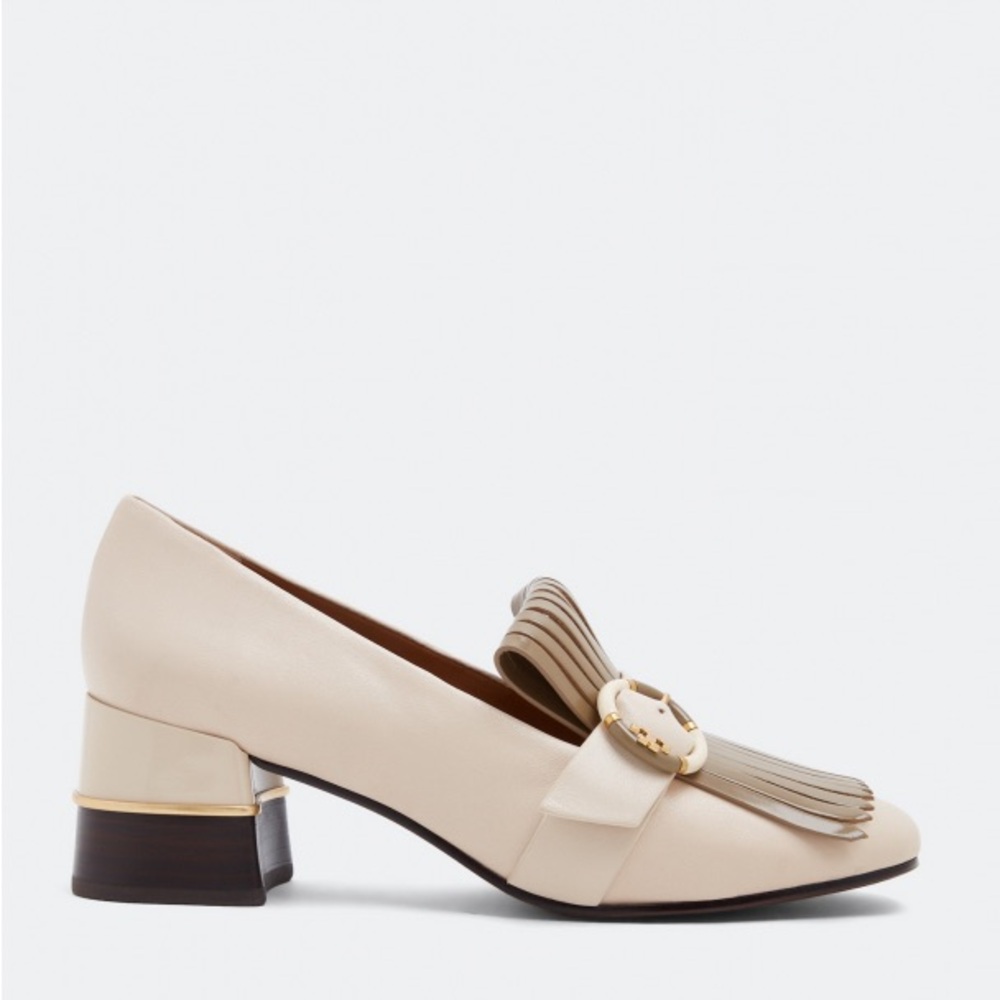 Tory Burch Womens Multi-Logo Kiltie Heeled Loafers Shoes - Picture 12 of 15
